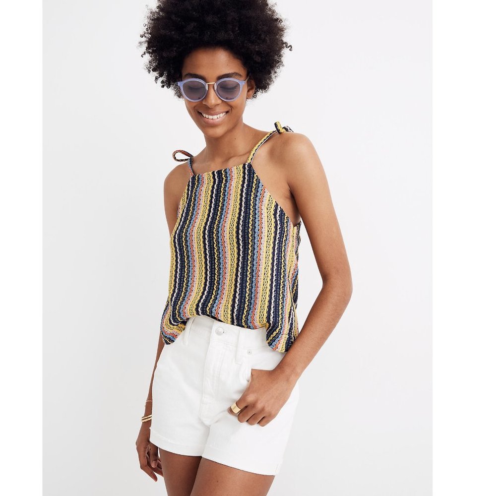 NWT! Texture & Thread Tie-Shoulder Tank Top